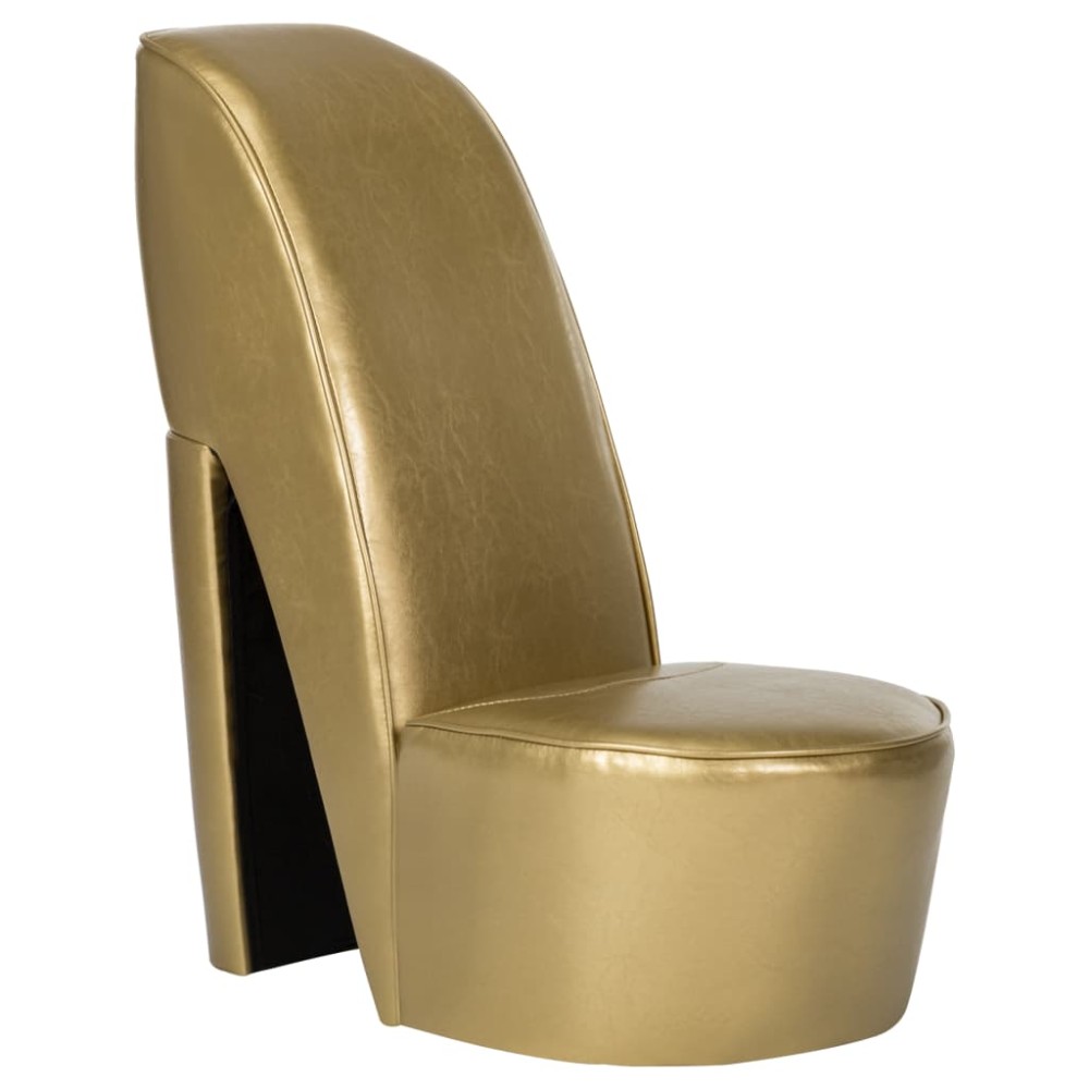 vidaXL Scaun, design toc înalt, auriu, piele ecologică