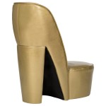 vidaXL Scaun, design toc înalt, auriu, piele ecologică vidaXL Scaun, design toc înalt, auriu, piele ecologică