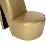 vidaXL Scaun, design toc înalt, auriu, piele ecologică vidaXL Scaun, design toc înalt, auriu, piele ecologică