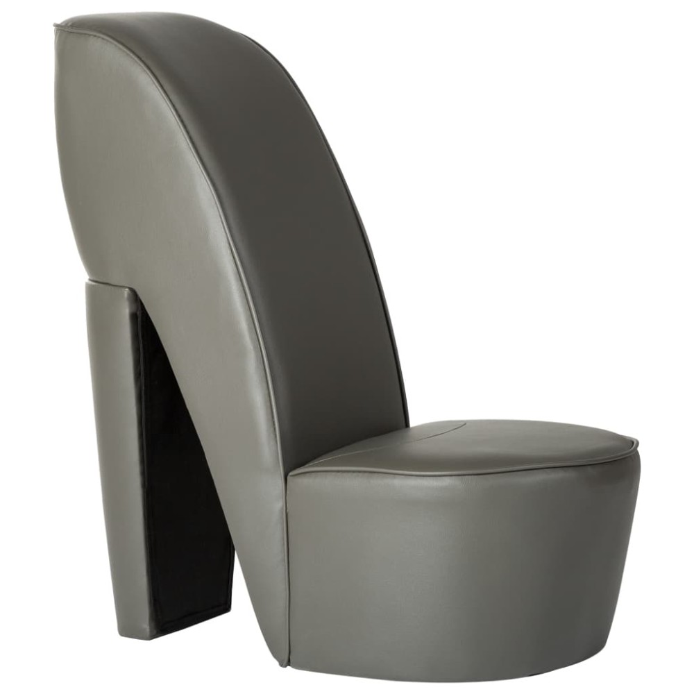vidaXL Scaun, design toc înalt, gri, piele artificială