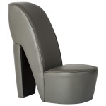 vidaXL Scaun, design toc înalt, gri, piele artificială