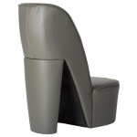 vidaXL Scaun, design toc înalt, gri, piele artificială
