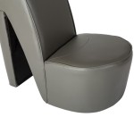 vidaXL Scaun, design toc înalt, gri, piele artificială