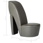 vidaXL Scaun, design toc înalt, gri, piele artificială