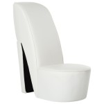 vidaXL Scaun, design toc înalt, alb, piele ecologică