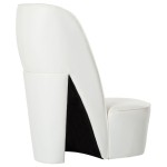 vidaXL Scaun, design toc înalt, alb, piele ecologică