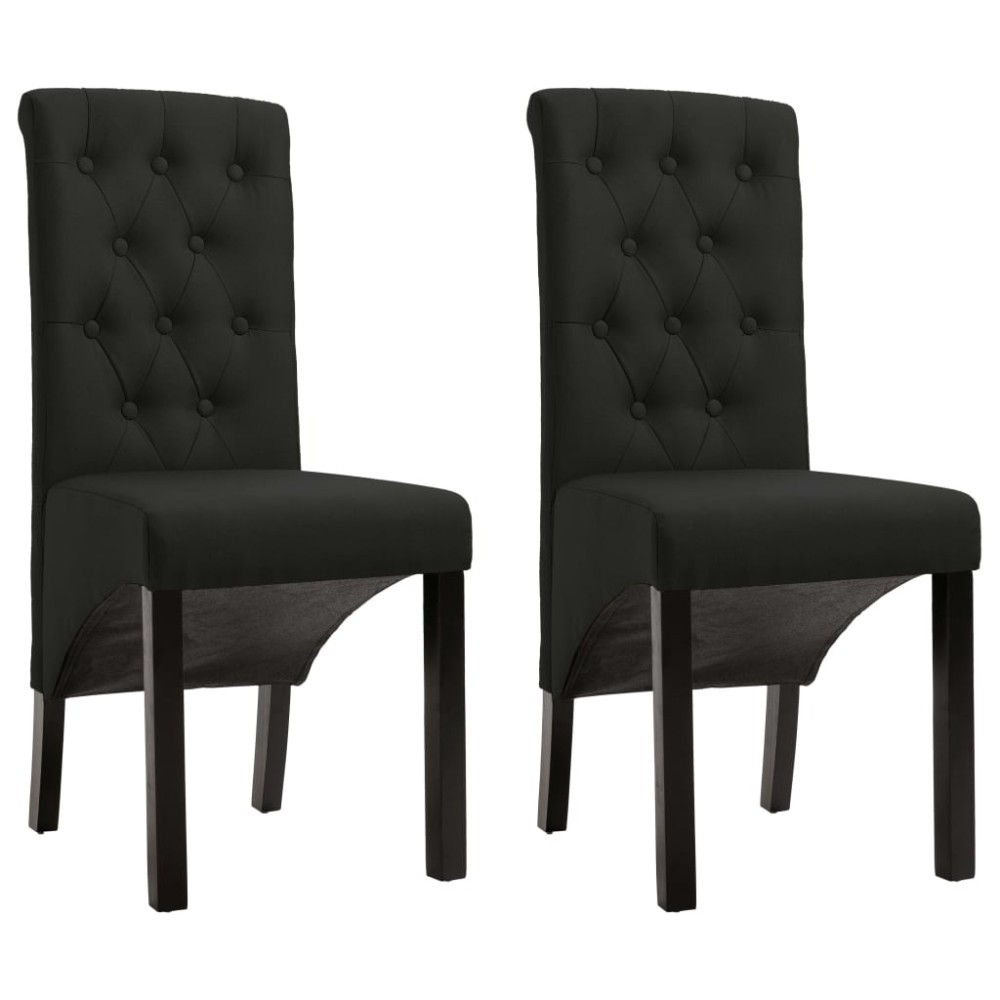 vidaXL Scaune de bucătărie, 2 buc. negru, textil