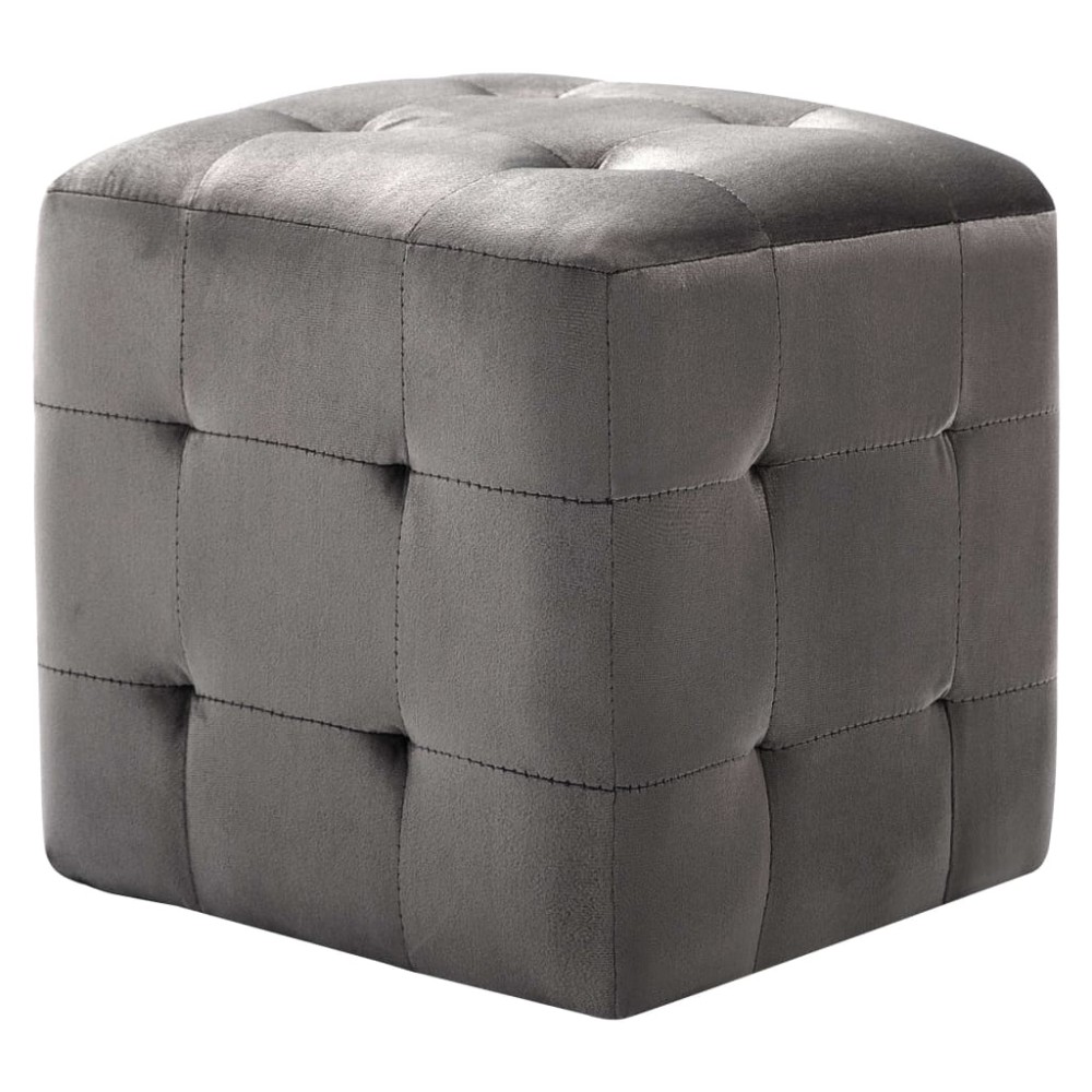 vidaXL Noptiere, 2 buc., gri, 30 x 30 x 30 cm, țesătură din catifea