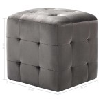 vidaXL Noptiere, 2 buc., gri, 30 x 30 x 30 cm, țesătură din catifea vidaXL Noptiere, 2 buc., gri, 30 x 30 x 30 cm, țesătură din catifea