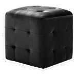 vidaXL Noptiere, 2 buc., negru, 30 x 30 x 30 cm, țesătură din catifea vidaXL Noptiere, 2 buc., negru, 30 x 30 x 30 cm, țesătură din catifea