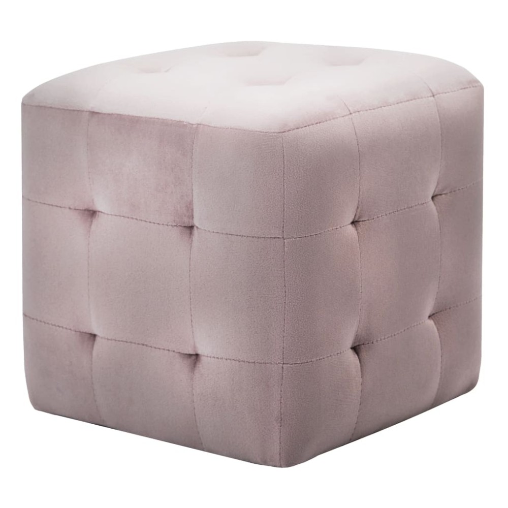 vidaXL Noptiere, 2 buc., roz, 30 x 30 x 30 cm, țesătură din catifea