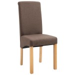 vidaXL Scaune de bucătărie, 2 buc., maro, material textil