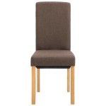 vidaXL Scaune de bucătărie, 2 buc., maro, material textil