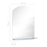 vidaXL Oglindă de perete cu raft, 50 x 70 cm, sticlă securizată