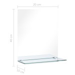 vidaXL Oglindă de perete cu raft, 20 x 40 cm, sticlă securizată vidaXL Oglindă de perete cu raft, 20 x 40 cm, sticlă securizată