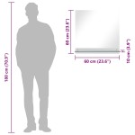 vidaXL Oglindă de perete cu raft, 60 x 60 cm, sticlă securizată