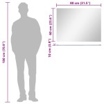 vidaXL Oglindă de perete cu raft, 80 x 60 cm, sticlă securizată