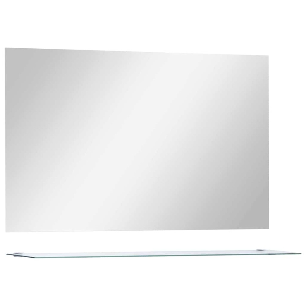 vidaXL Oglindă de perete cu raft, 100 x 60 cm, sticlă securizată