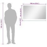 vidaXL Oglindă de perete cu raft, 100 x 60 cm, sticlă securizată