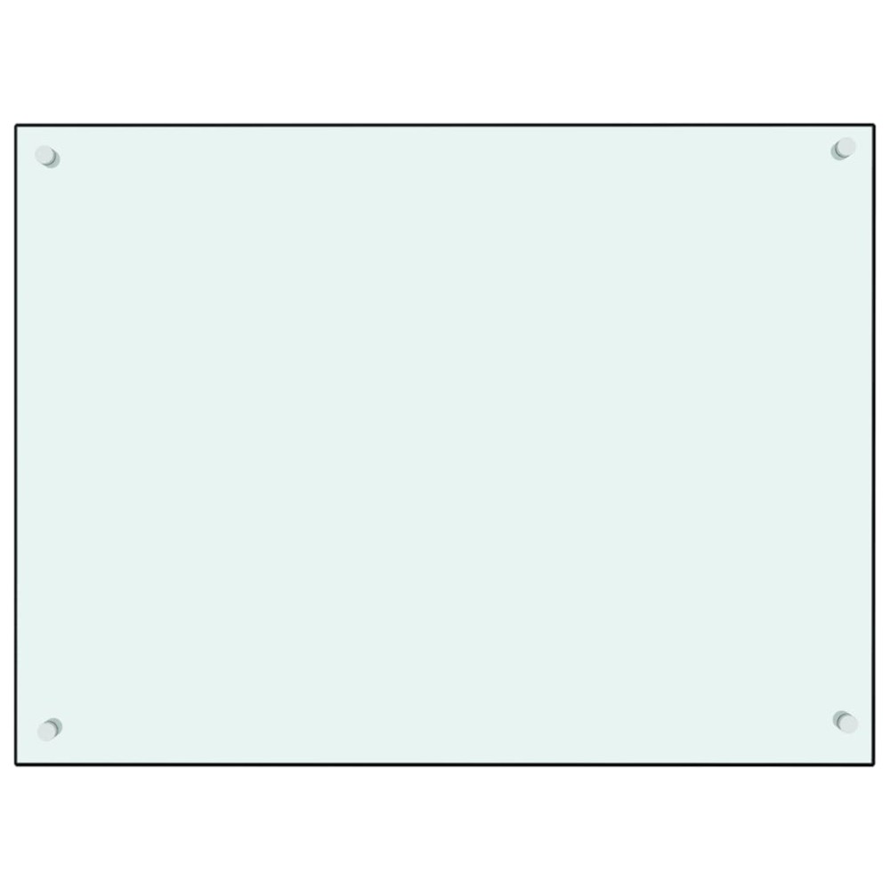 vidaXL Panou antistropi de bucătărie, alb, 80x60 cm, sticlă securizată
