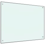 vidaXL Panou antistropi de bucătărie, alb, 80x60 cm, sticlă securizată vidaXL Panou antistropi de bucătărie, alb, 80x60 cm, sticlă securizată