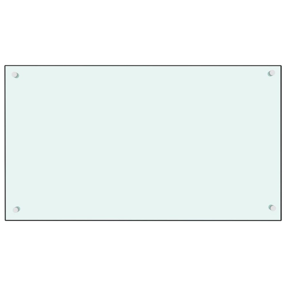 vidaXL Panou antistropi de bucătărie, alb, 90x50 cm, sticlă securizată