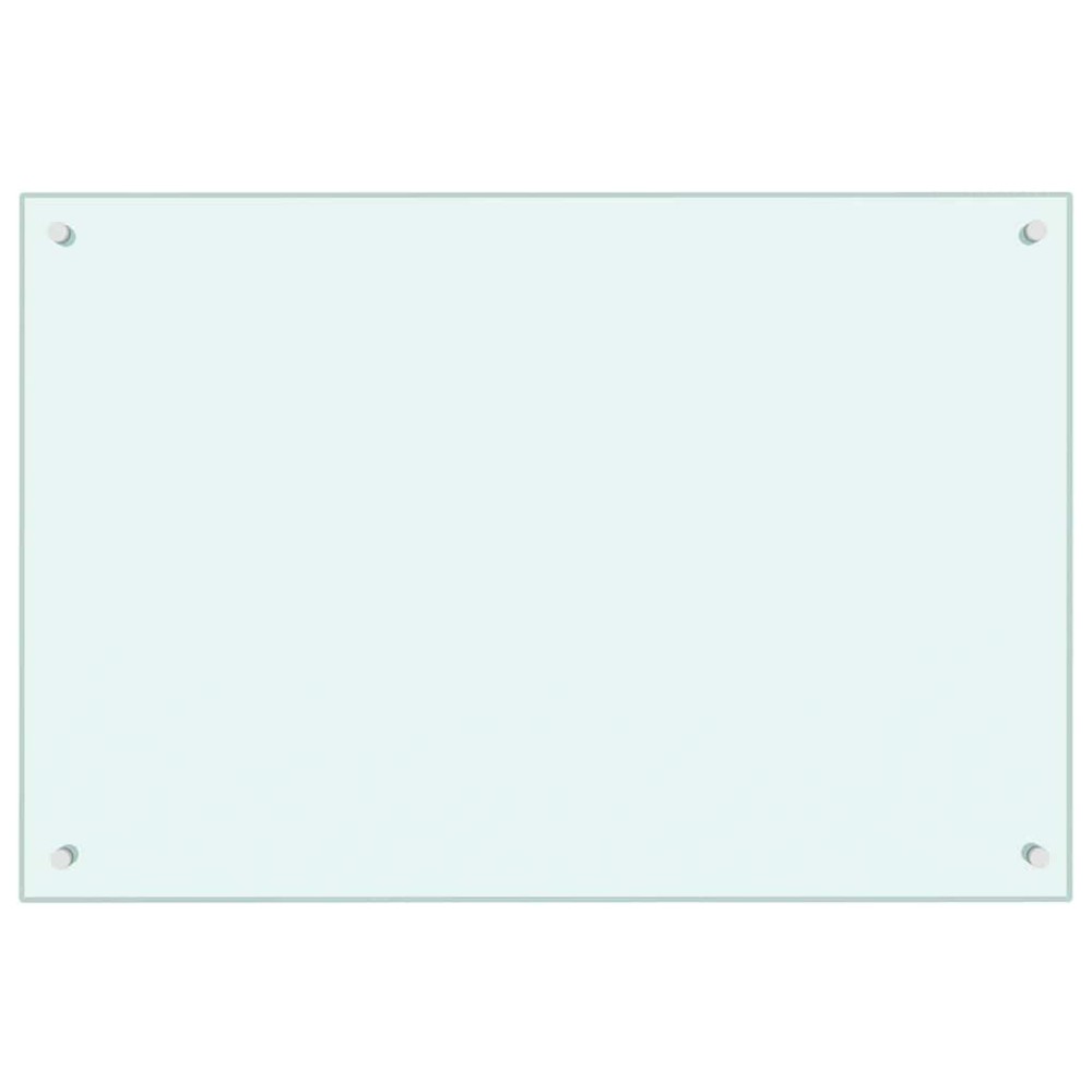 vidaXL Panou antistropi de bucătărie, alb, 90x60 cm, sticlă securizată