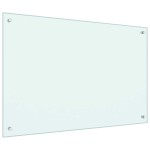 vidaXL Panou antistropi de bucătărie, alb, 90x60 cm, sticlă securizată vidaXL Panou antistropi de bucătărie, alb, 90x60 cm, sticlă securizată