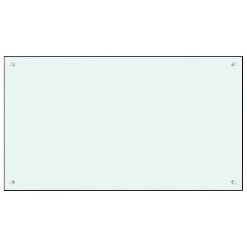 vidaXL Panou antistropi de bucătărie, alb, 100x60 cm sticlă securizată