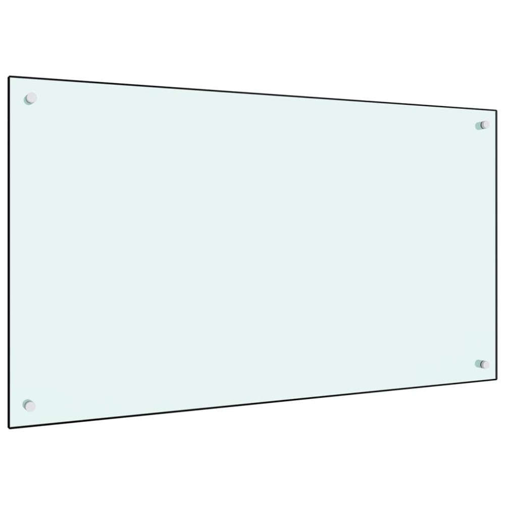 vidaXL Panou antistropi de bucătărie, alb, 100x60 cm sticlă securizată