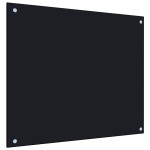 vidaXL Panou antistropi de bucătărie, negru 70x60 cm sticlă securizată vidaXL Panou antistropi de bucătărie, negru 70x60 cm sticlă securizată