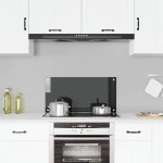 vidaXL Panou antistropi de bucătărie, negru 80x40 cm sticlă securizată vidaXL Panou antistropi de bucătărie, negru 80x40 cm sticlă securizată