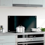 vidaXL Panou antistropi de bucătărie, negru 80x40 cm sticlă securizată vidaXL Panou antistropi de bucătărie, negru 80x40 cm sticlă securizată