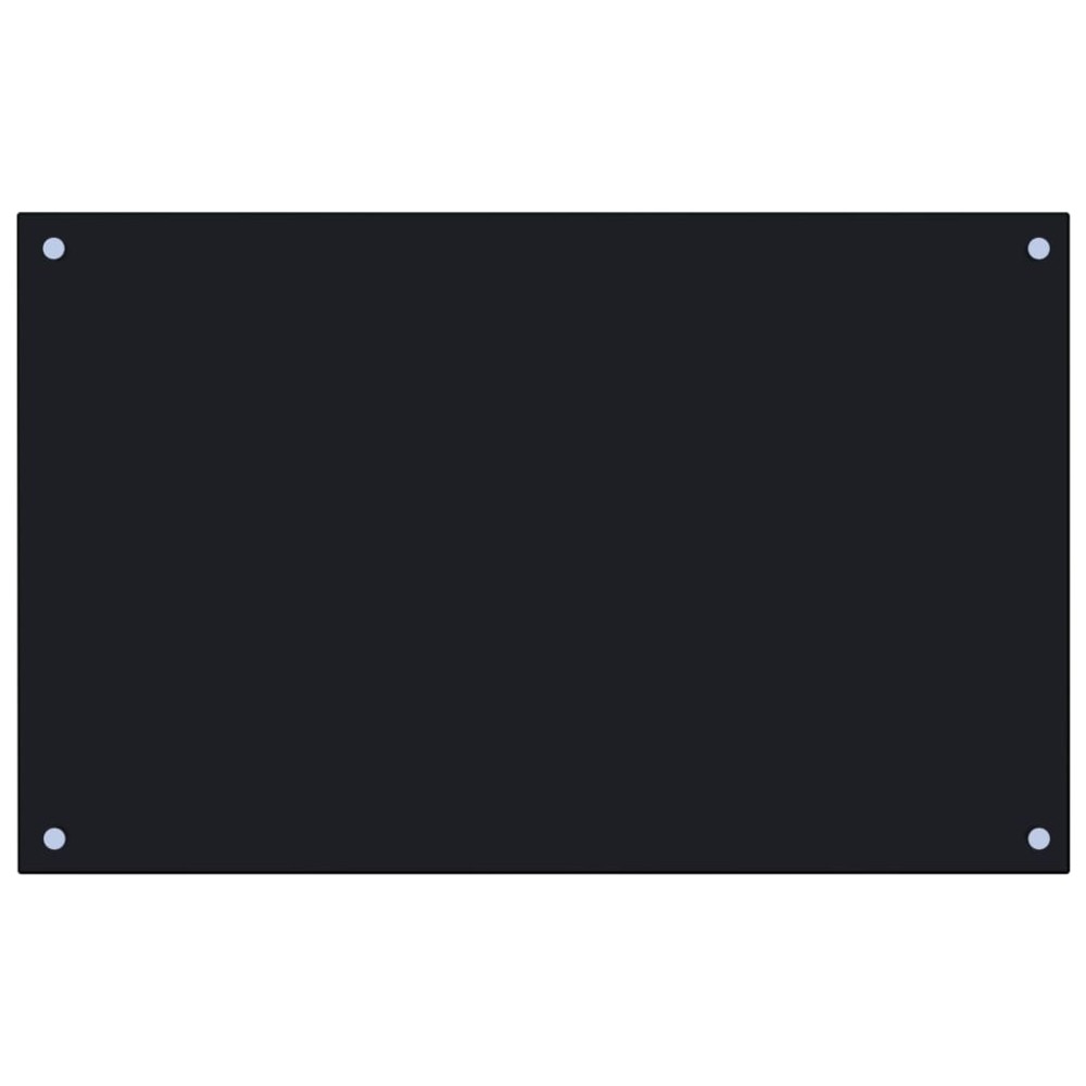 vidaXL Panou antistropi de bucătărie, negru 80x50 cm sticlă securizată