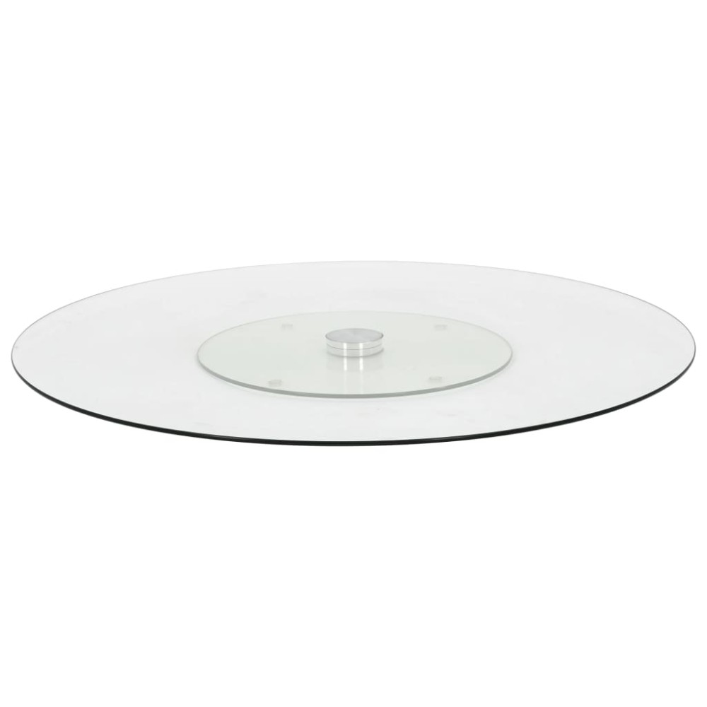 vidaXL Platou servire rotativ transparent, 60 cm, sticlă securizată