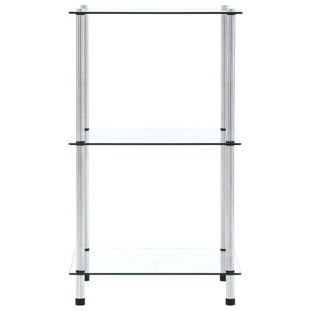 vidaXL Raft cu 3 niveluri, transparent, 40x40x67 cm, sticlă securizată