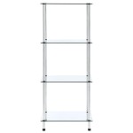vidaXL Raft cu 4 niveluri transparent, 40x40x100 cm, sticlă securizată