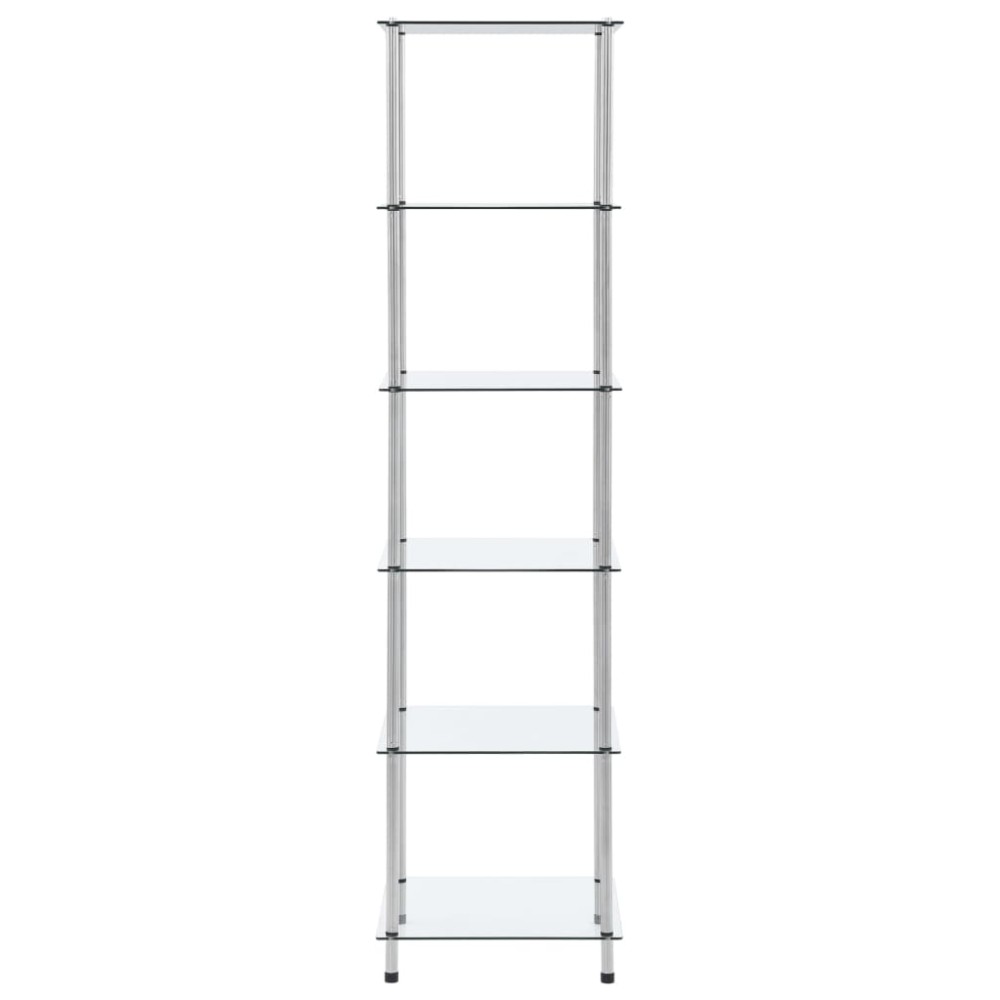 vidaXL Raft cu 6 niveluri transparent, 40x40x160 cm, sticlă securizată