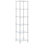 vidaXL Raft cu 6 niveluri transparent, 40x40x160 cm, sticlă securizată