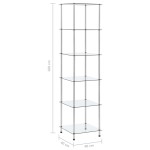 vidaXL Raft cu 6 niveluri transparent, 40x40x160 cm, sticlă securizată