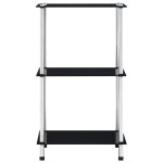 vidaXL Raft cu 3 niveluri, negru, 40 x 40 x 67 cm, sticlă securizată