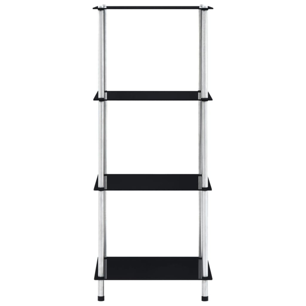 vidaXL Raft cu 4 niveluri, negru, 40 x 40 x 100 cm, sticlă securizată