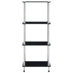 vidaXL Raft cu 4 niveluri, negru, 40 x 40 x 100 cm, sticlă securizată