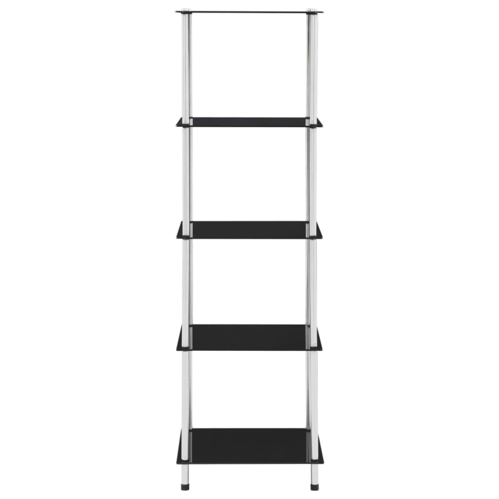 vidaXL Raft cu 5 niveluri, negru, 40 x 40 x 130 cm, sticlă securizată