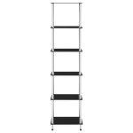 vidaXL Raft cu 6 niveluri, negru, 40 x 40 x 160 cm, sticlă securizată