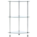 vidaXL Raft cu 3 niveluri, transparent, 30x30x67 cm, sticlă securizată