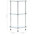 vidaXL Raft cu 3 niveluri, transparent, 30x30x67 cm, sticlă securizată
