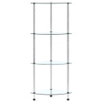 vidaXL Raft cu 4 niveluri transparent, 30x30x100 cm, sticlă securizată