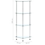 vidaXL Raft cu 4 niveluri transparent, 30x30x100 cm, sticlă securizată