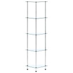 vidaXL Raft cu 5 niveluri transparent, 30x30x130 cm, sticlă securizată